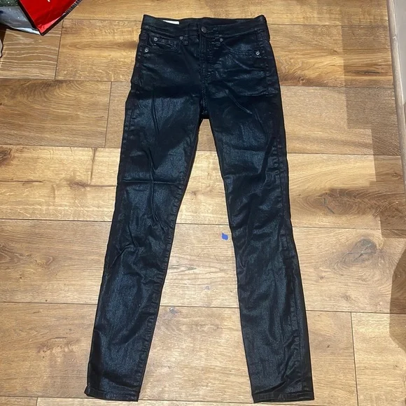 GAP | Jeans | Black Gap Metallic Coated Skinny Jeans | Poshmark